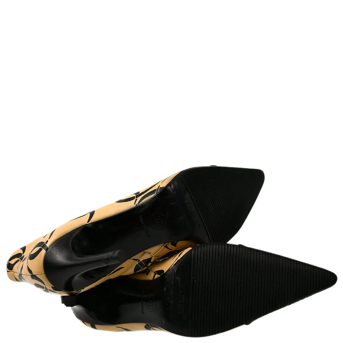 Chanel * Beige Bicolor Short Boots Shoes #35 1/2C - Image 4