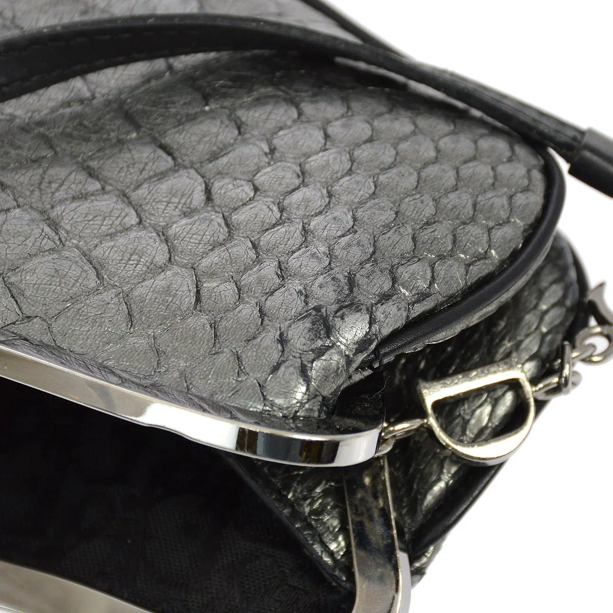 Christian Dior * 2003 Gray Mini Saddle Handbag - Image 8