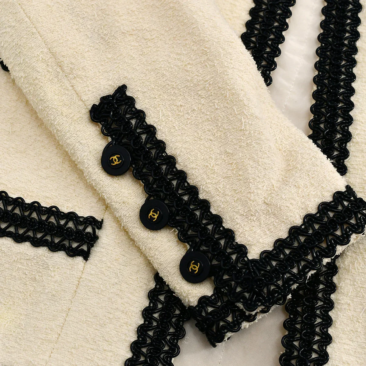 Chanel Setup Suit Jacket Skirt Ivory 94P #38 - Image 4