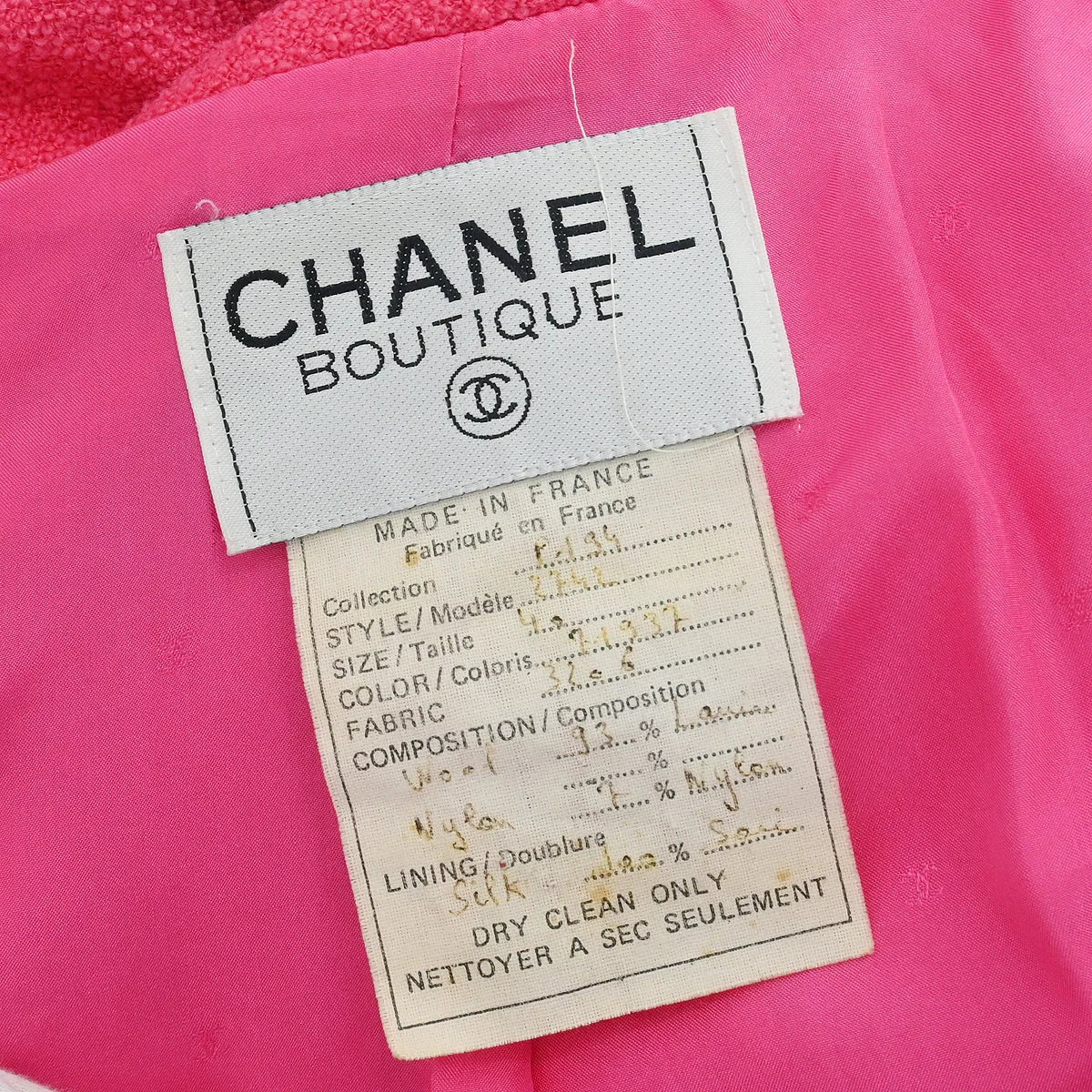 Chanel 1994 Single Breasted Jacket Pink #40 - Image 9