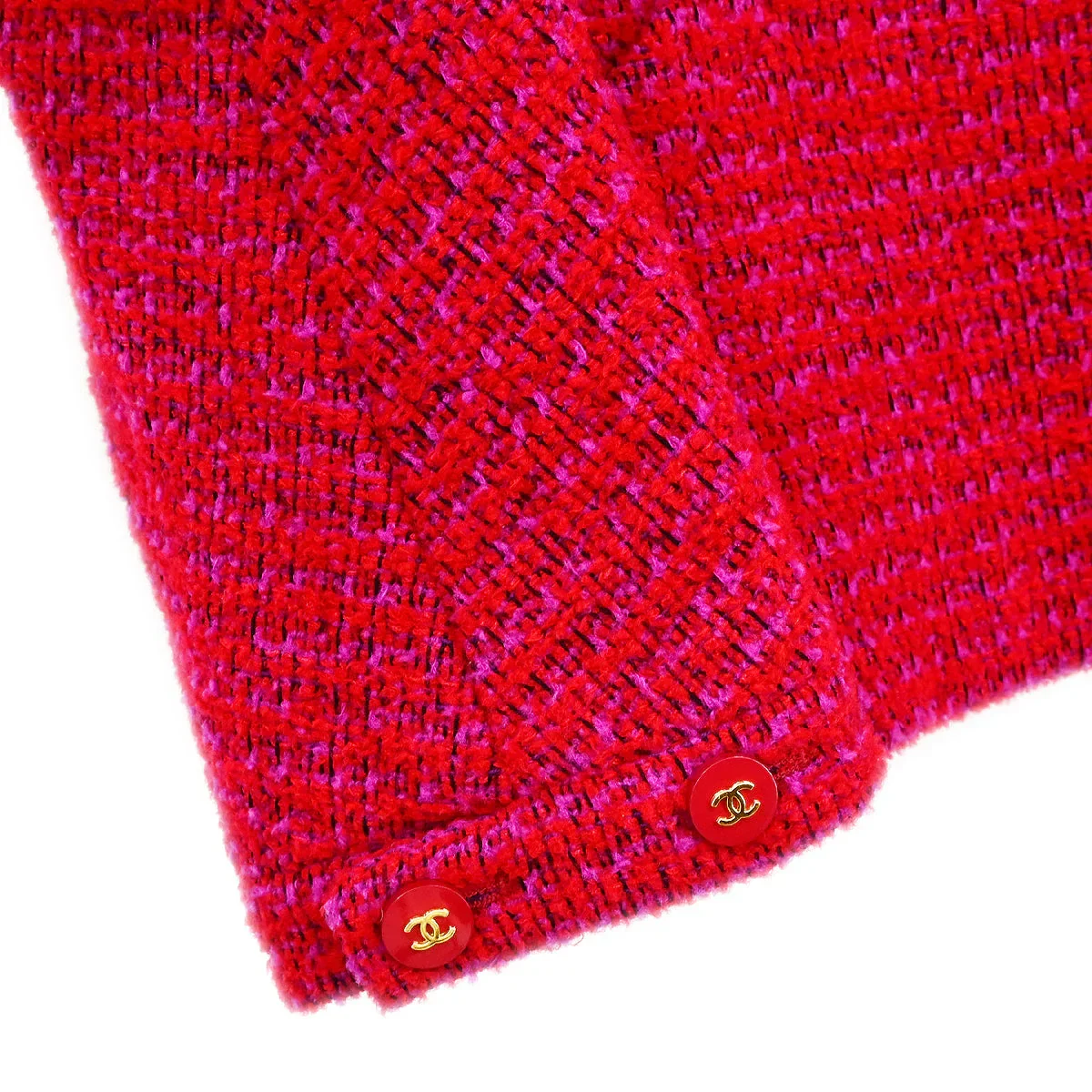 Chanel 1995 Double Breasted Jacket Red #38 - Image 5