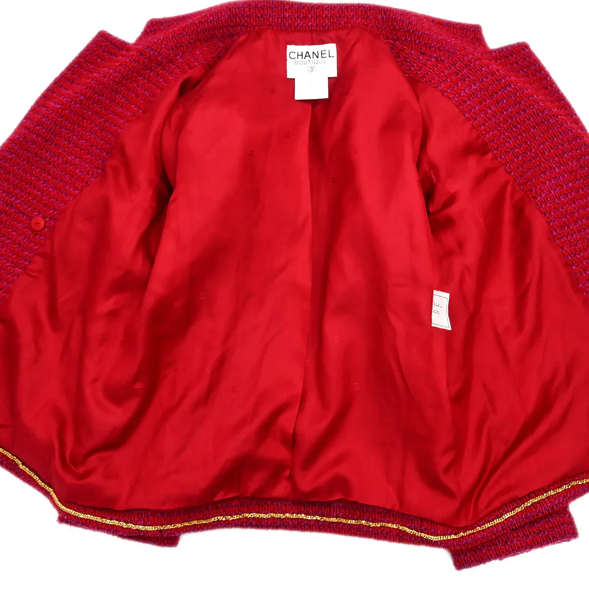 Chanel 1995 Double Breasted Jacket Red #38 - Image 7