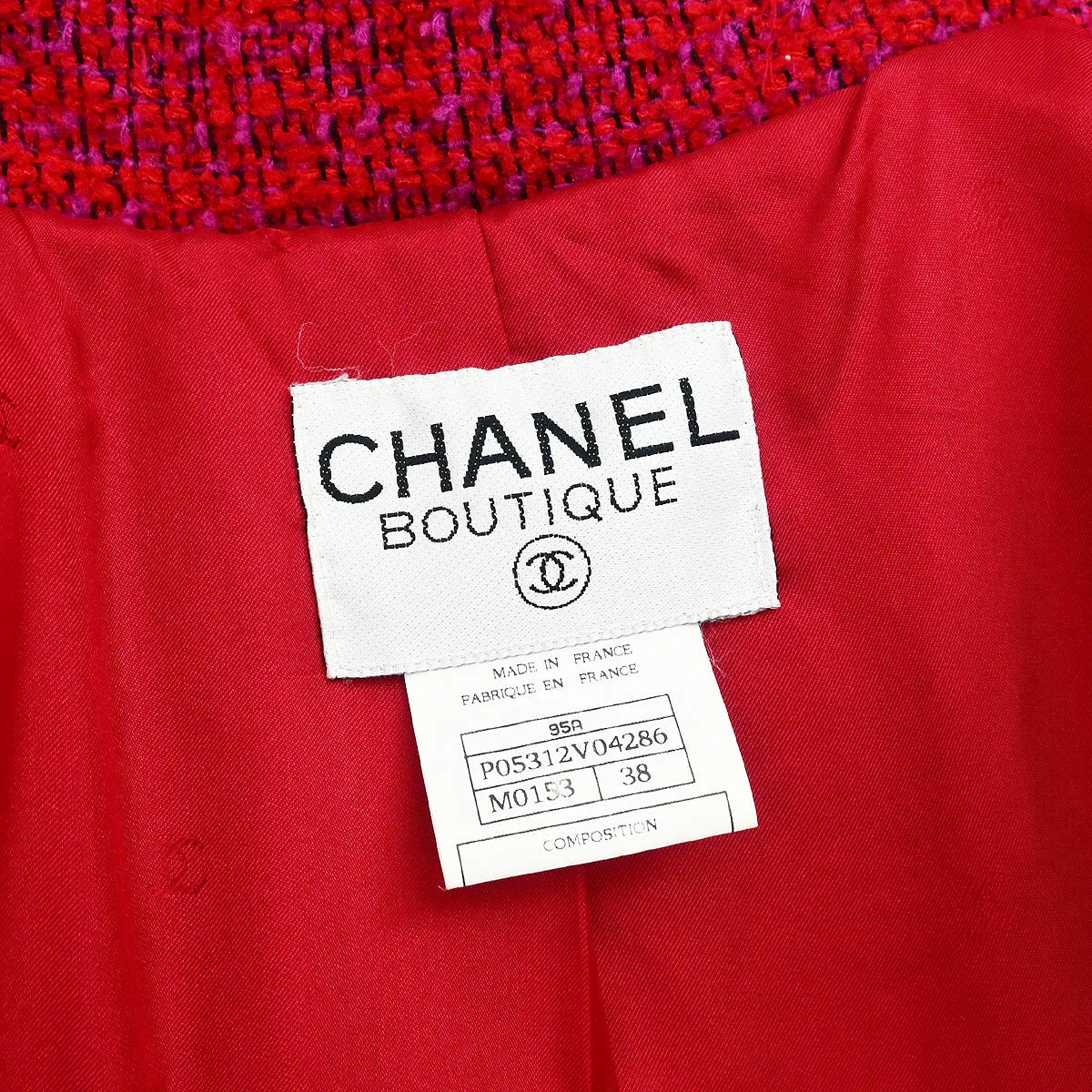 Chanel 1995 Double Breasted Jacket Red #38 - Image 9