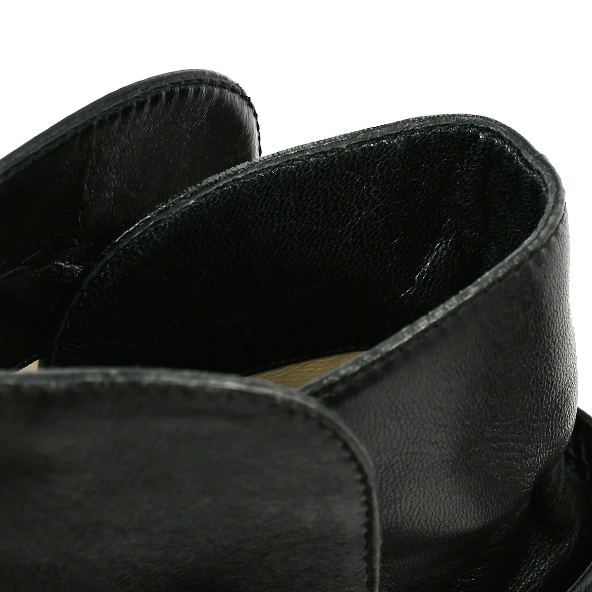 Chanel * Black Leather Short Boots Shoes #36 1/2 - Image 7