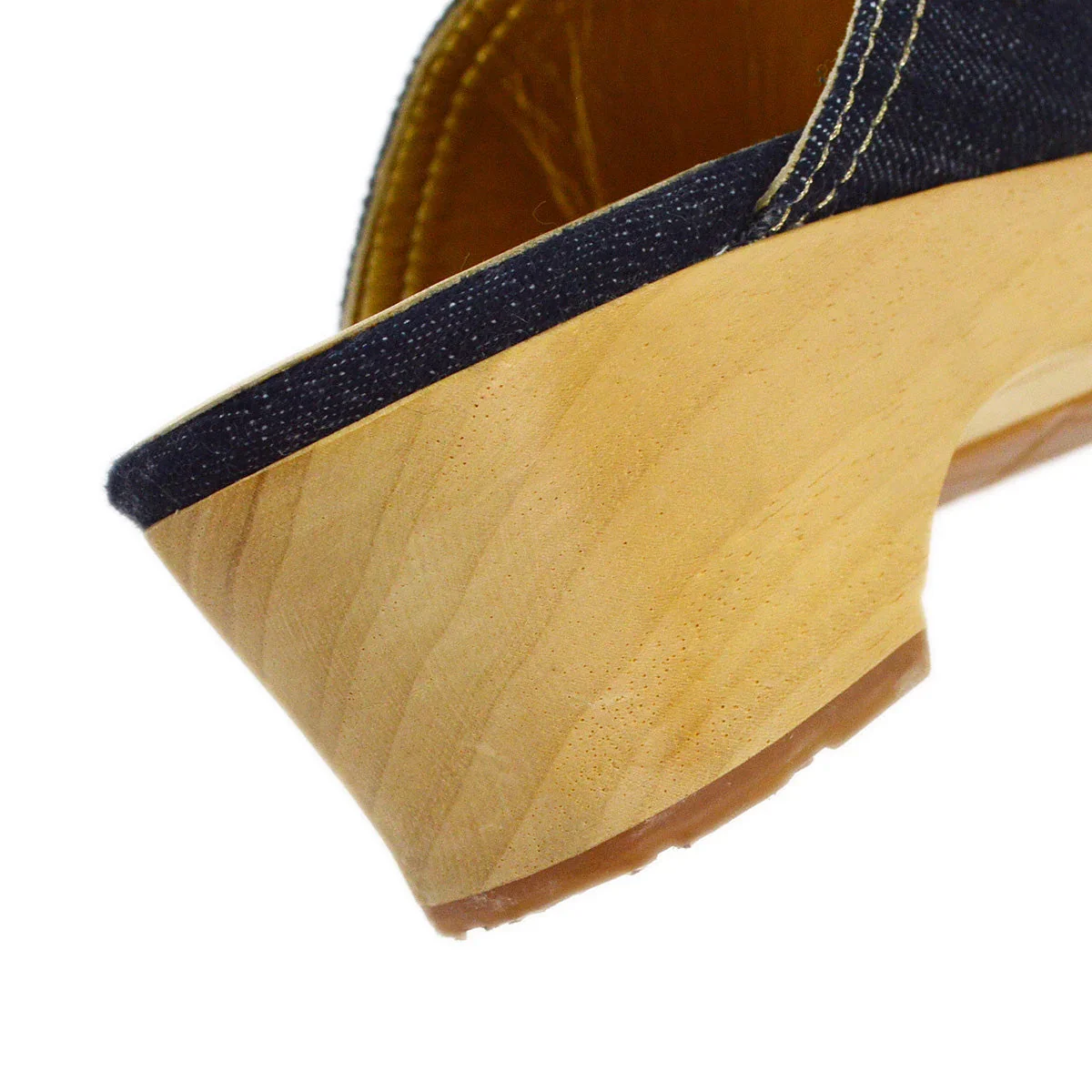 Chanel Navy Denim Sabot Sandals Shoes #35 - Image 7