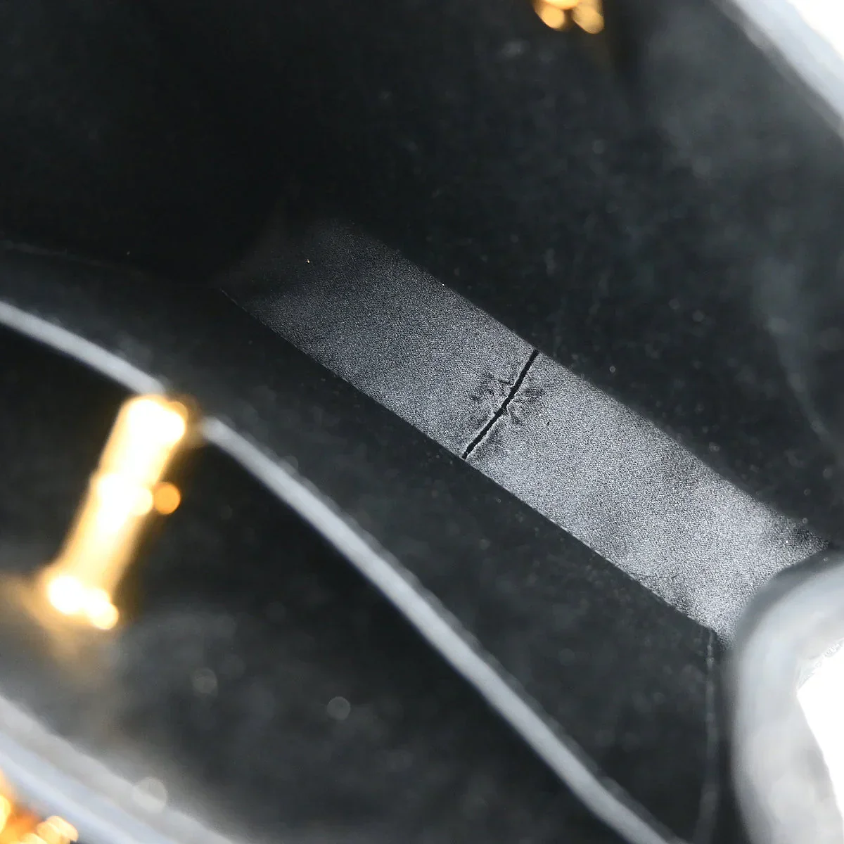 Chanel 1997-1999 Black Satin Lace Double Sided Turnlock Handbag - Image 8