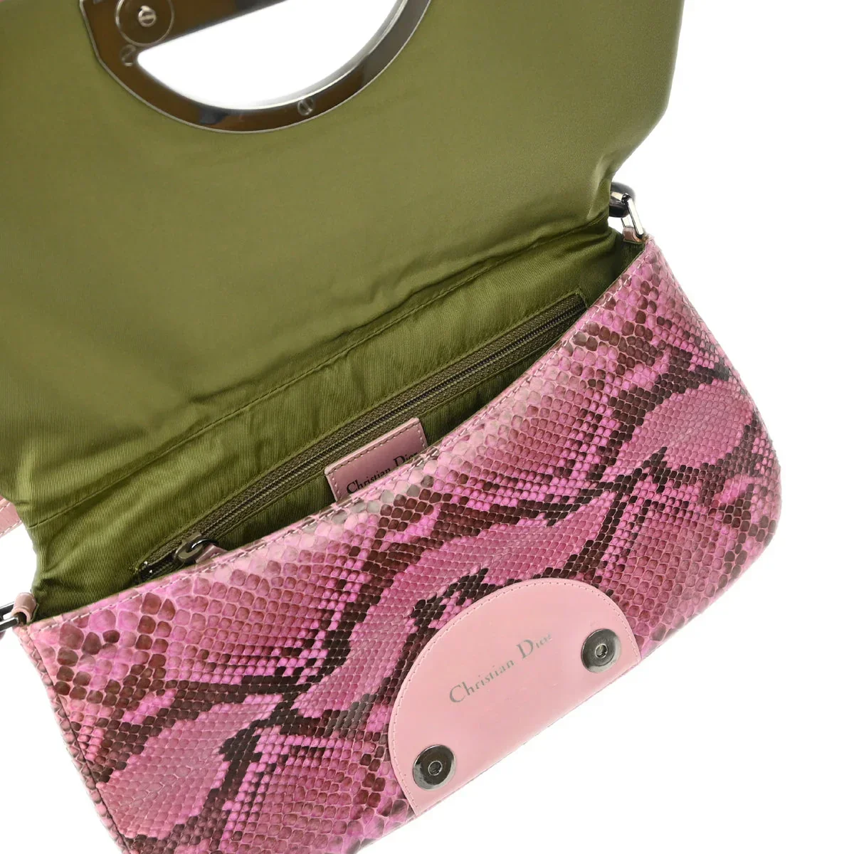 Christian Dior * 2000 Pink Python Malice Shoulder Bag - Image 8