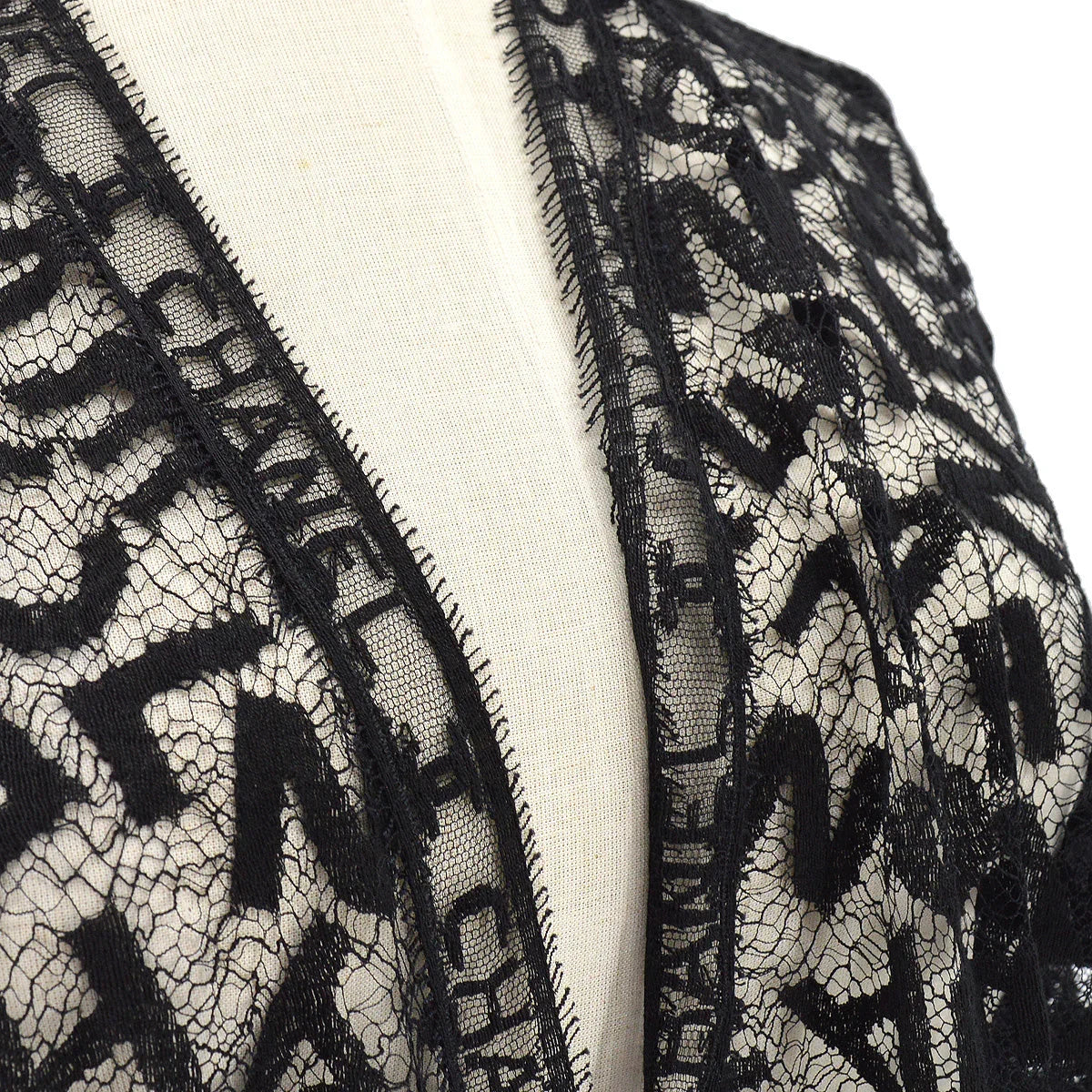 Chanel 1998 Fall Logo Lace Open Cardigan #40 - Image 10