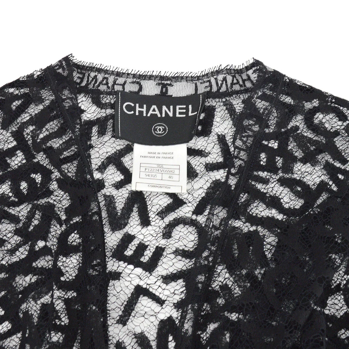 Chanel 1998 Fall Logo Lace Open Cardigan #40 - Image 9