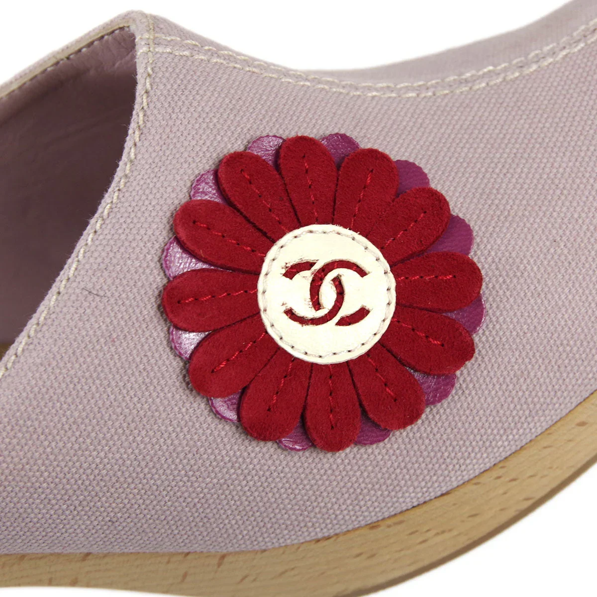 Chanel * Flower Mules Shoes #37 1/2 - Image 5