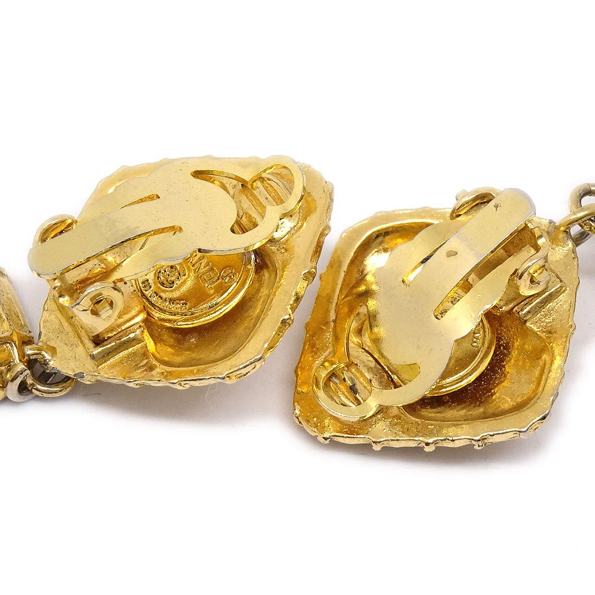 Chanel 1980s Bow Dangling Earrings Clip-On Gold - Image 3