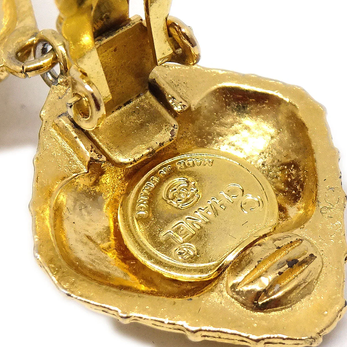 Chanel 1980s Bow Dangling Earrings Clip-On Gold - Image 4