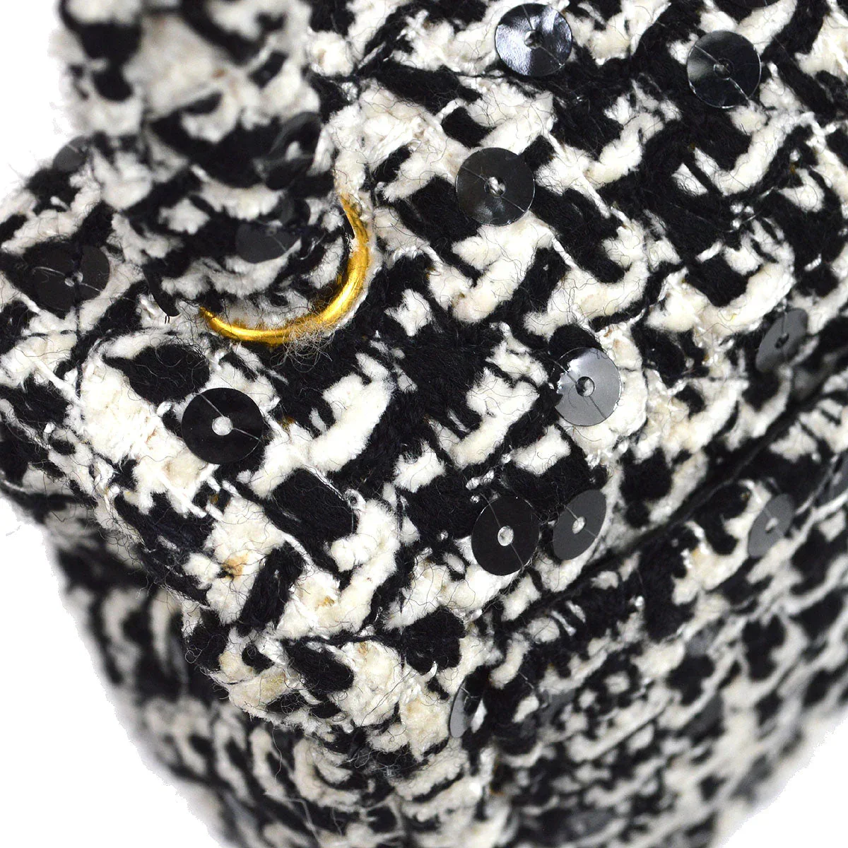 CHANEL * 1991-1994 Classic Flap Handbag Micro Tweed - Image 7