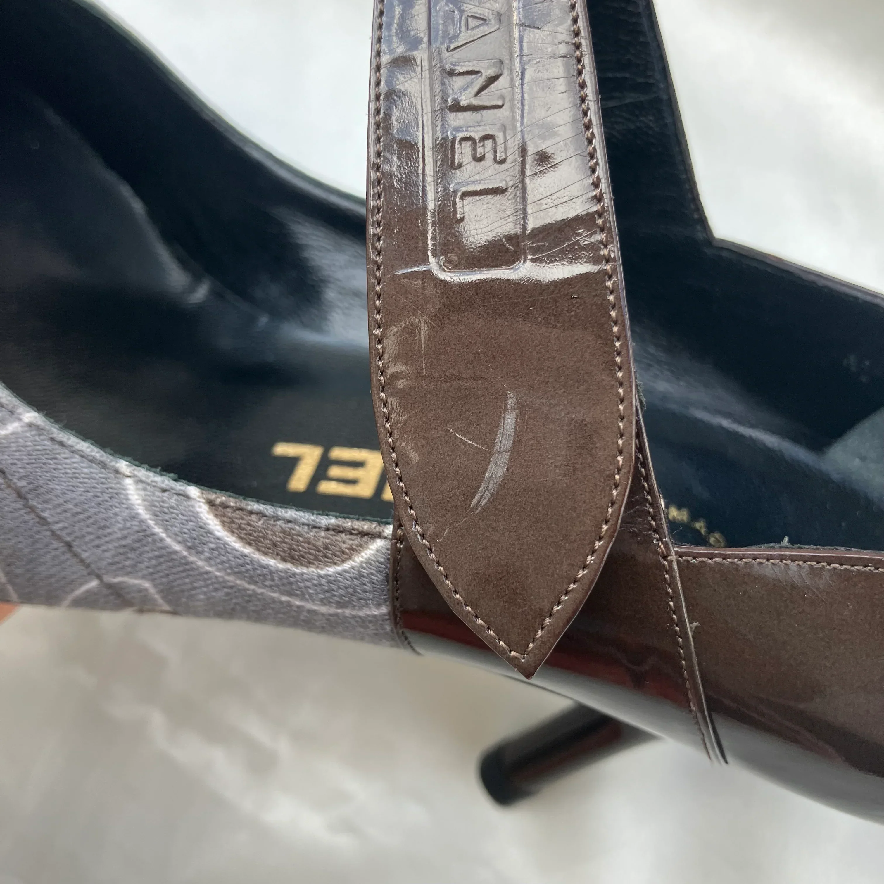 Chanel * Brown Pumps Shoes #36 1/2 - Image 8