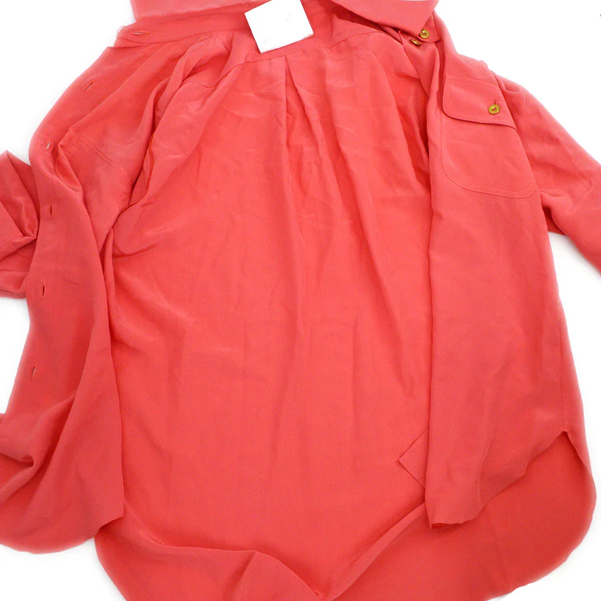 Chanel logo-button silk shirt #38 - Image 6