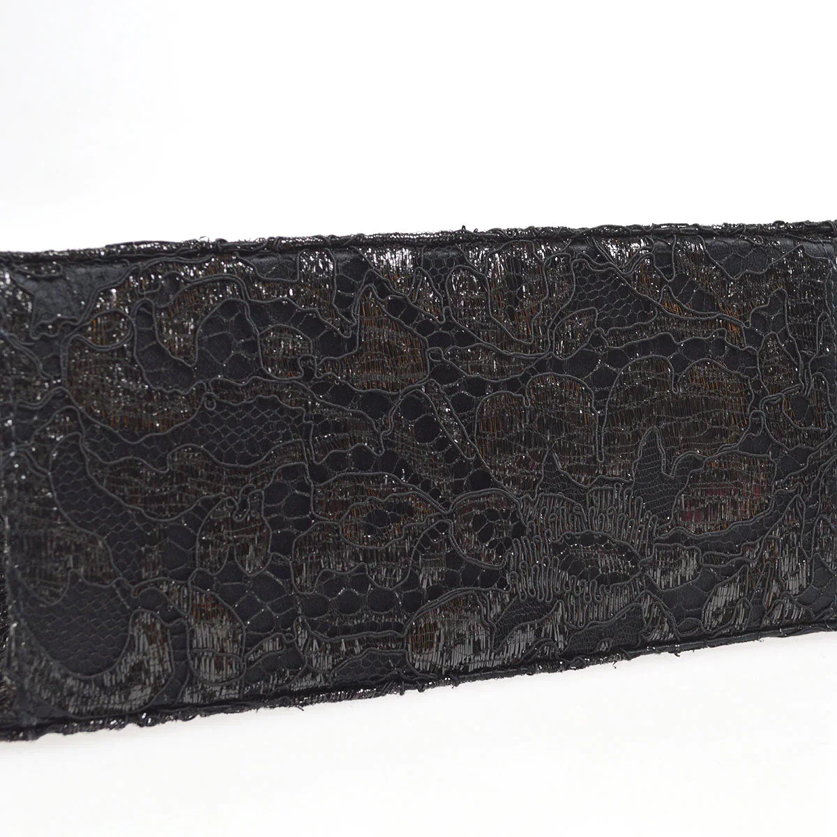 Chanel * 1997-1999 Lace Both Side Handbag Black Satin - Image 3