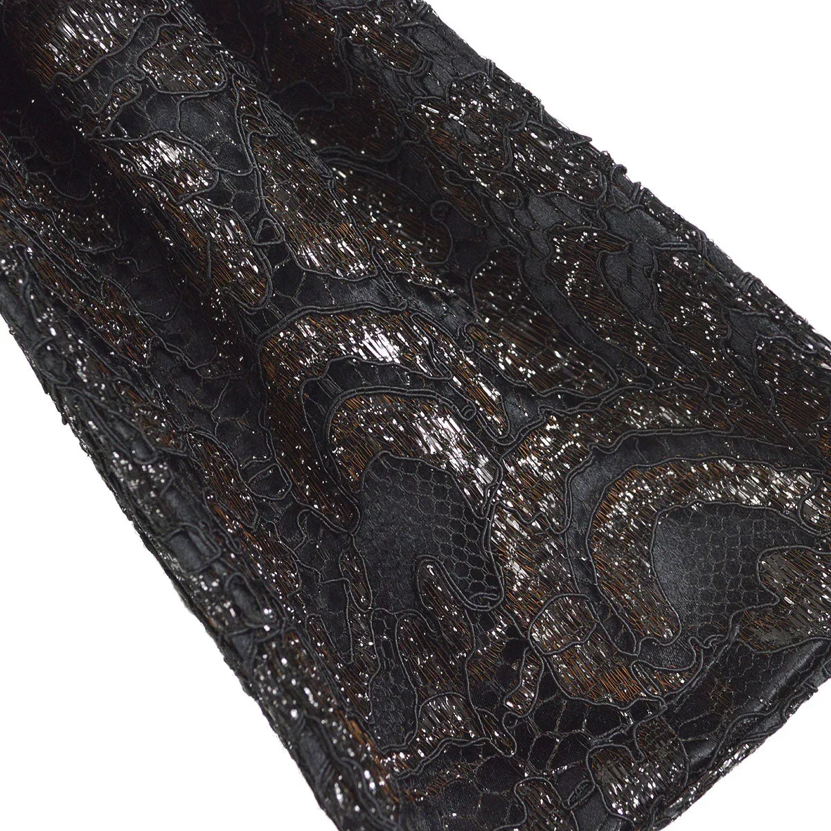 Chanel * 1997-1999 Lace Both Side Handbag Black Satin - Image 7