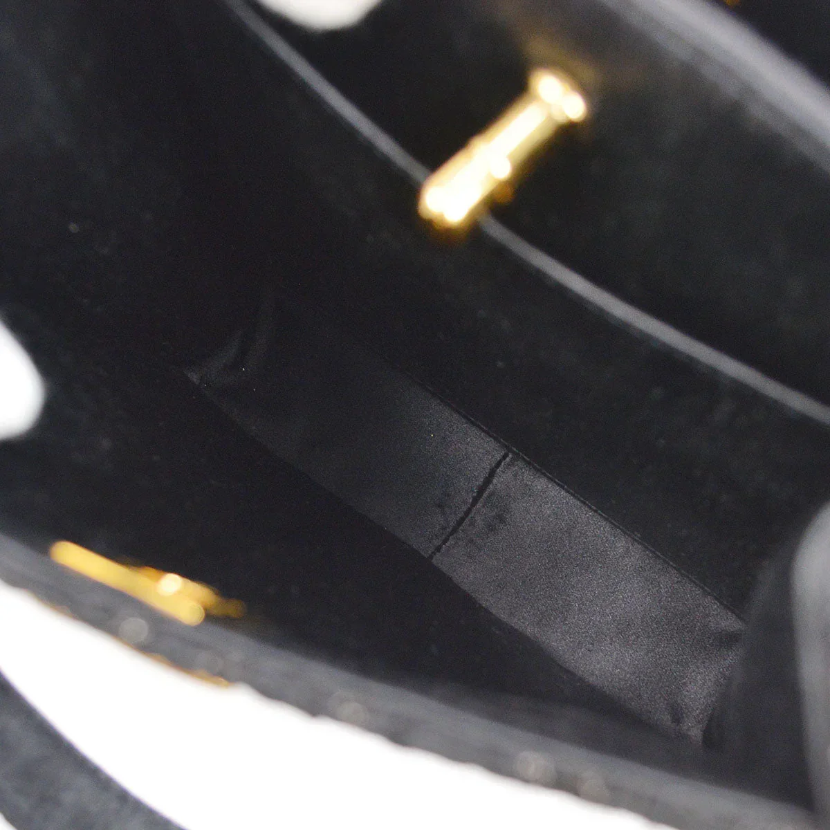 Chanel * 1997-1999 Lace Both Side Handbag Black Satin - Image 8