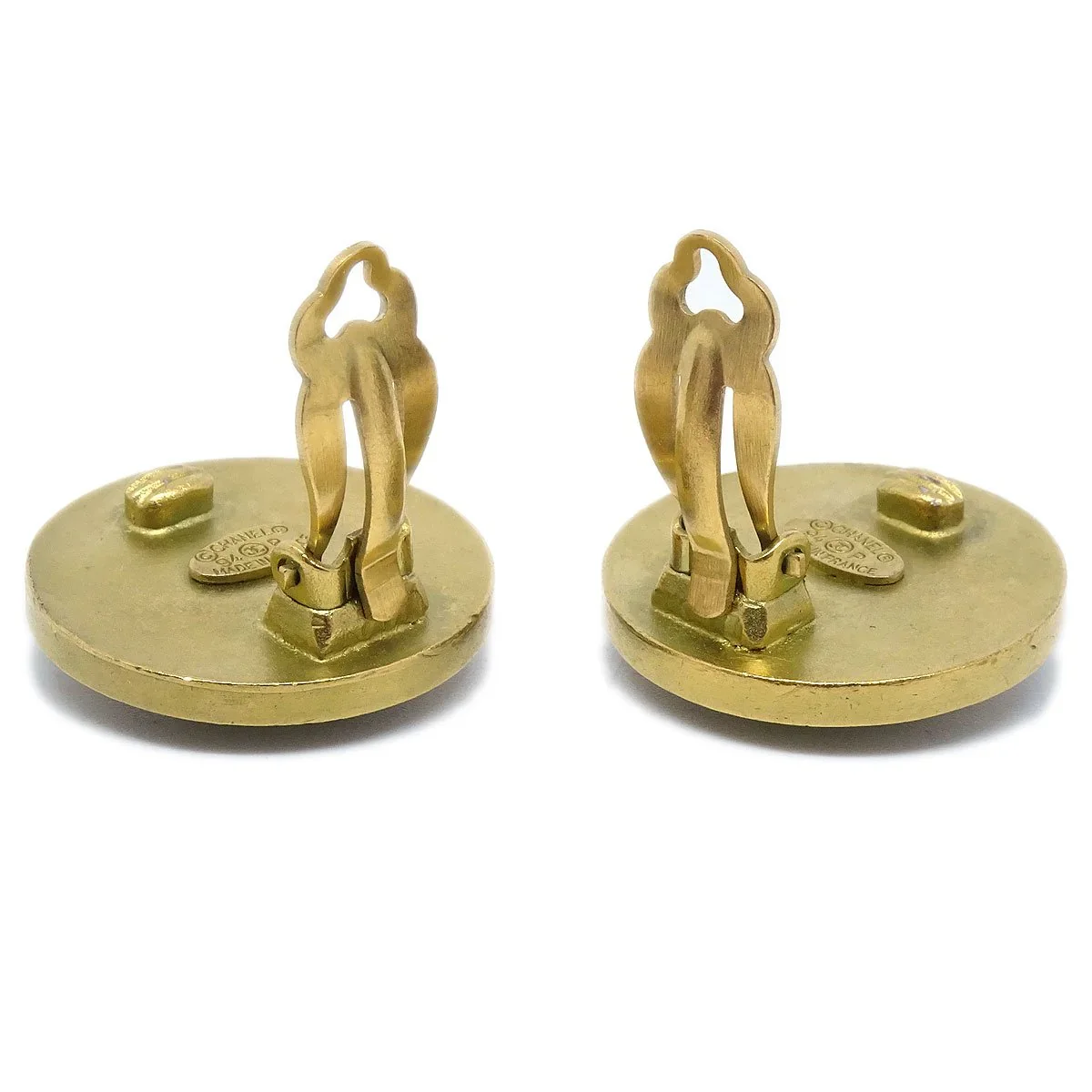 Chanel 1994 Black & Gold CC Earrings Clip-On - Image 4