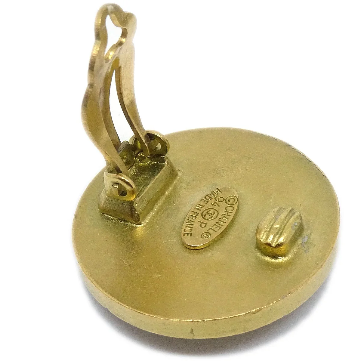 Chanel 1994 Black & Gold CC Earrings Clip-On - Image 5