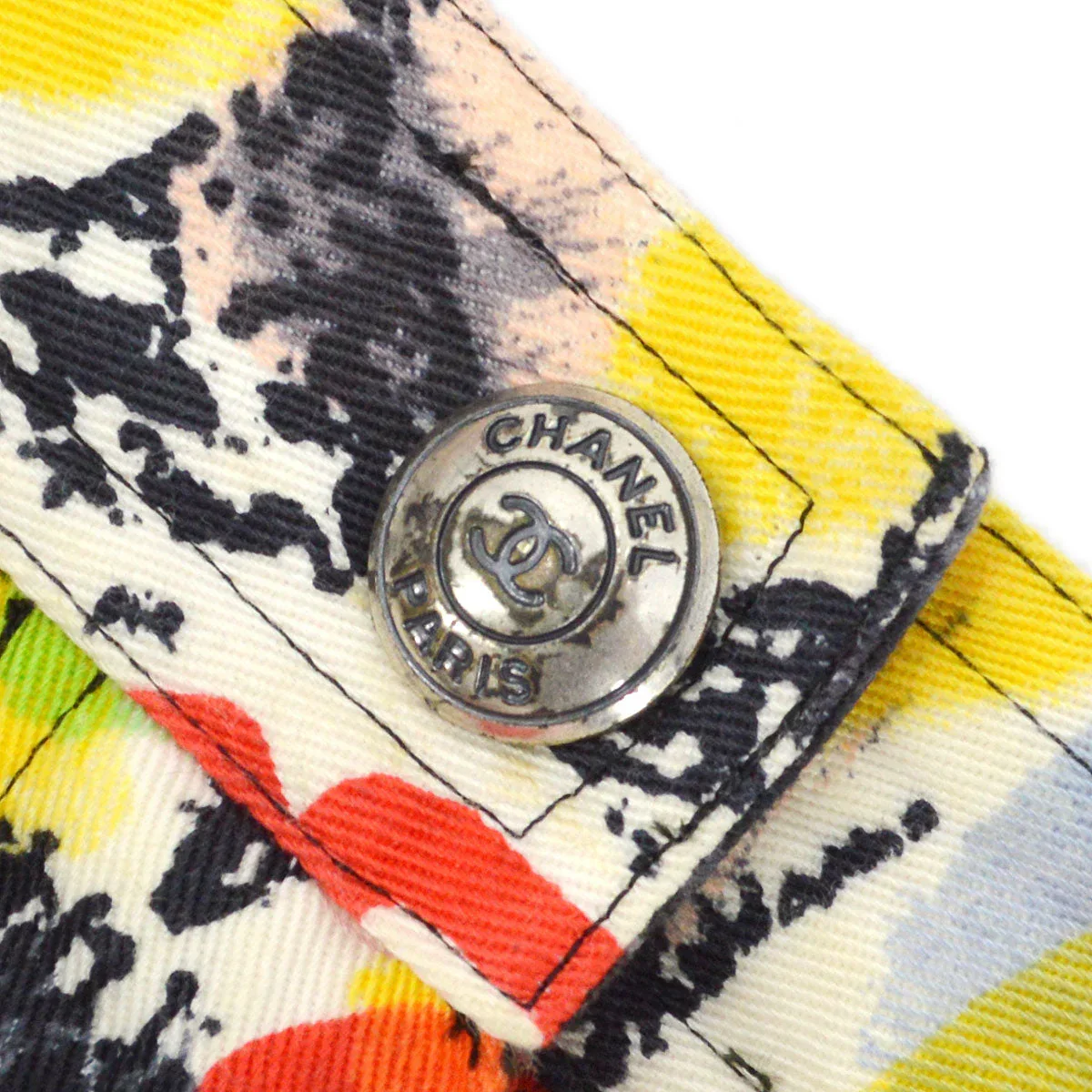 Chanel 1997 Spring camellia-print slim-cut trousers #38 - Image 5