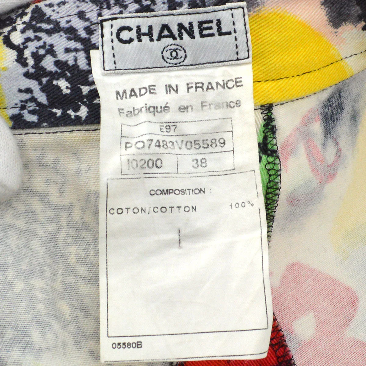 Chanel 1997 Spring camellia-print slim-cut trousers #38 - Image 8