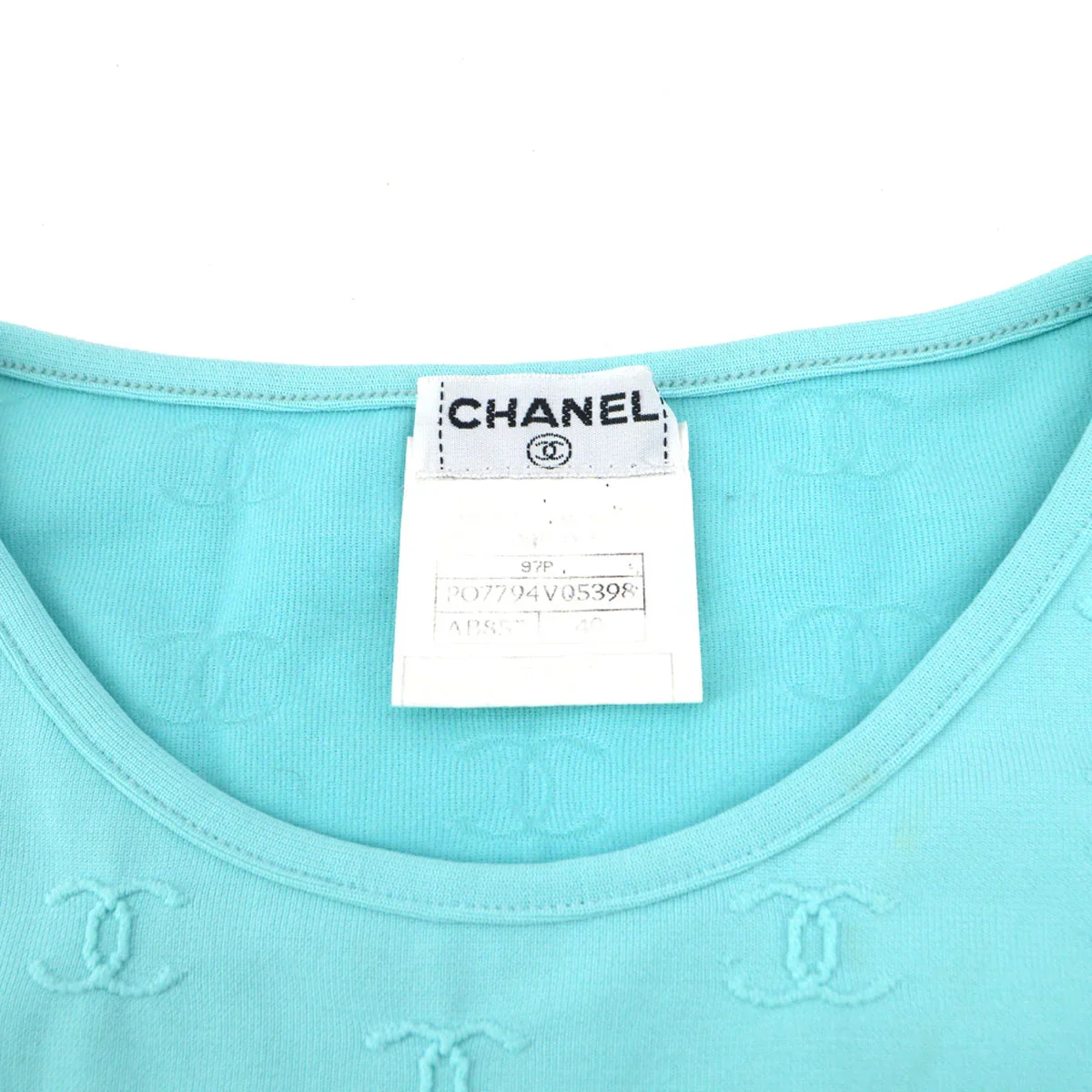 Chanel spring 1997 CC logo-embroidered cropped T-shirt #40 - Image 9