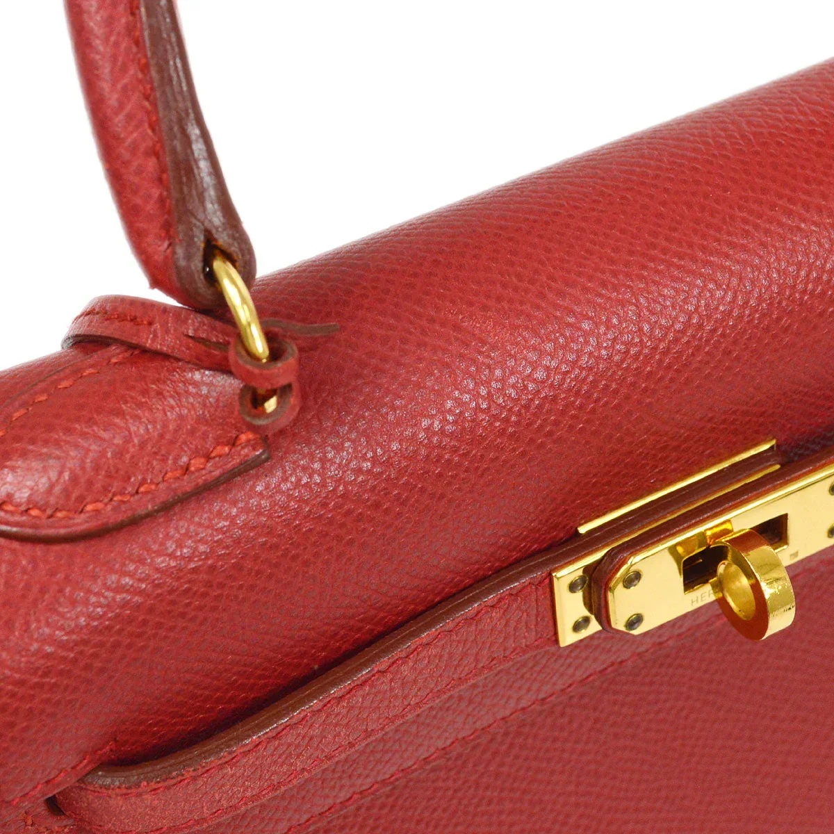 HERMES * 1999 Mini Kelly 20 SELLIER Rouge Vif Courchevel - Image 4