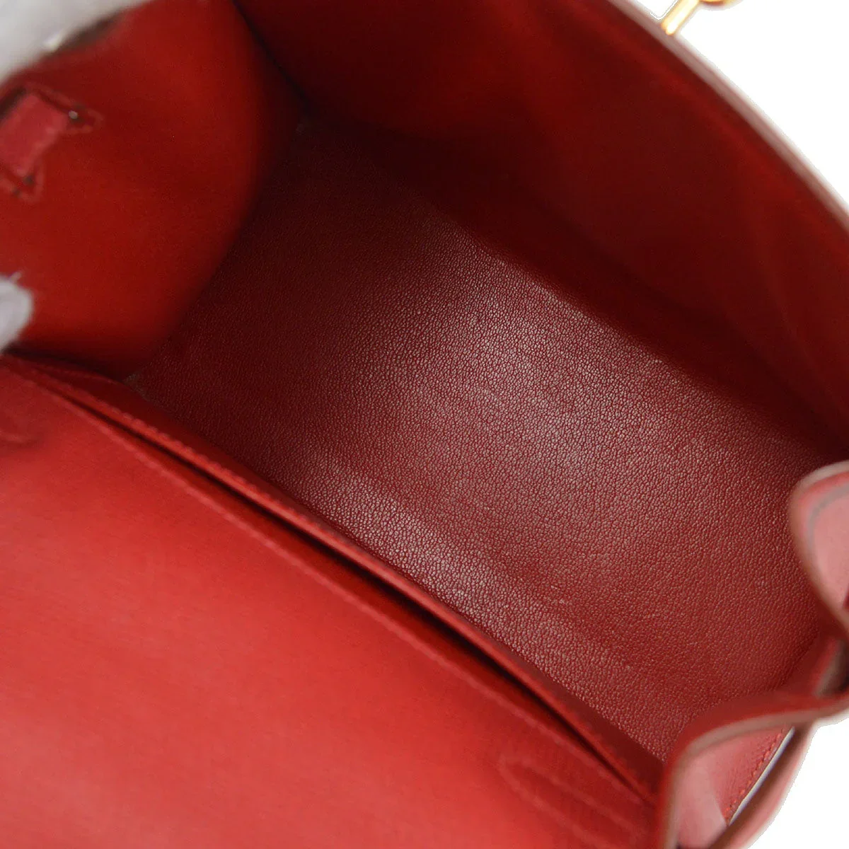 HERMES * 1999 Mini Kelly 20 SELLIER Rouge Vif Courchevel - Image 9