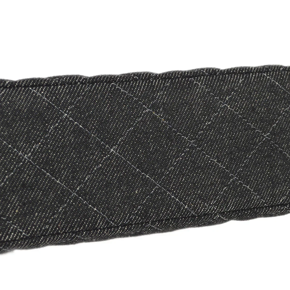 CHANEL 1997-1999 Classic Flap Mini Square 17 Black Denim - Image 3