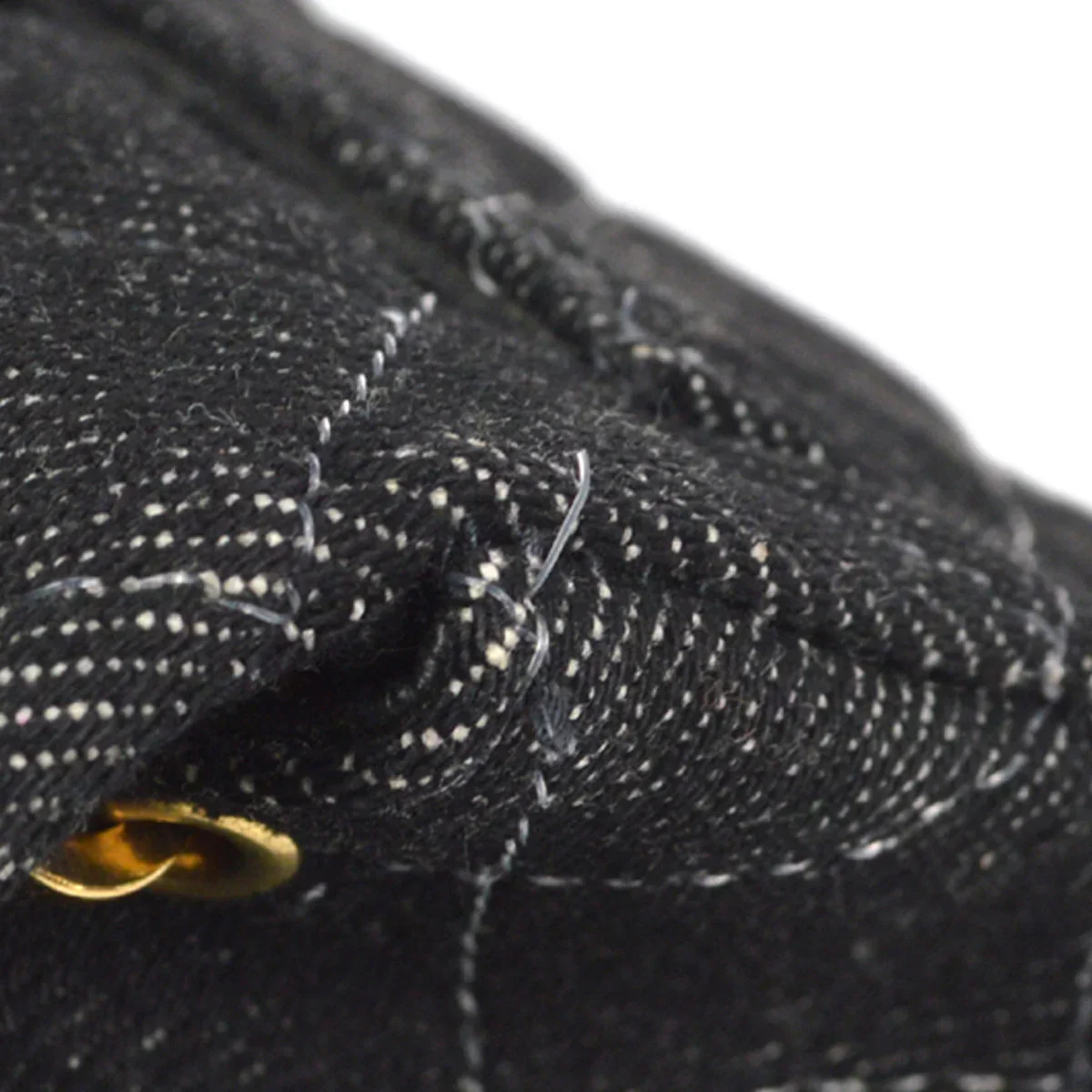 CHANEL 1997-1999 Classic Flap Mini Square 17 Black Denim - Image 5