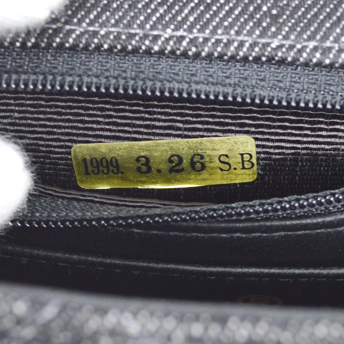 CHANEL 1997-1999 Classic Flap Mini Square 17 Black Denim - Image 9