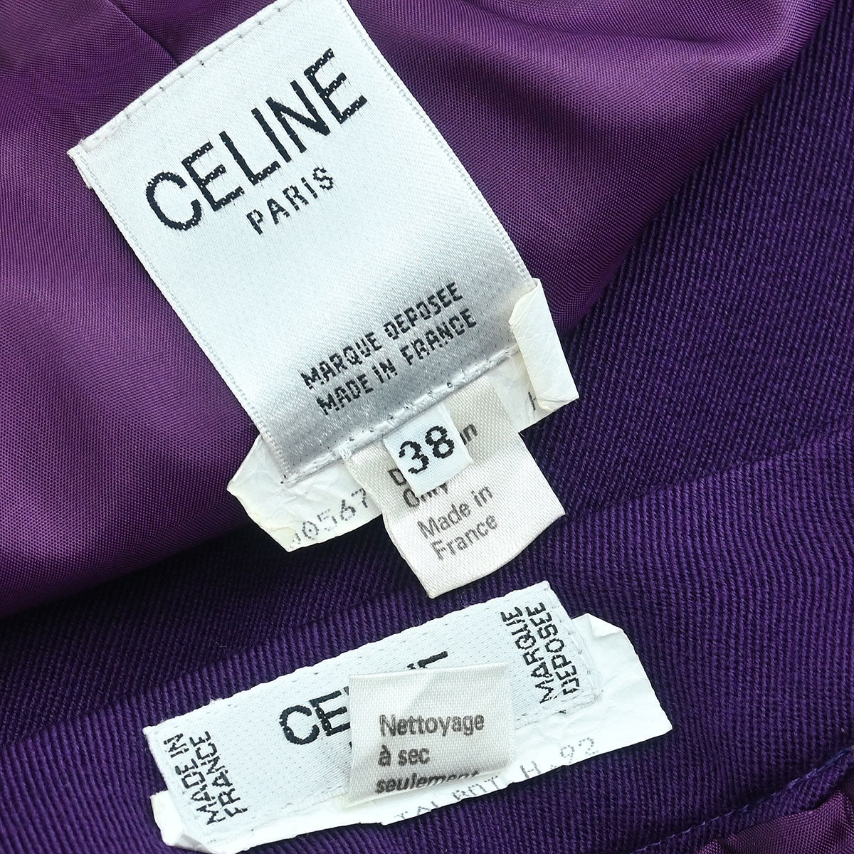 Celine #38 Setup Suit Jacket Skirt Purple - Image 10