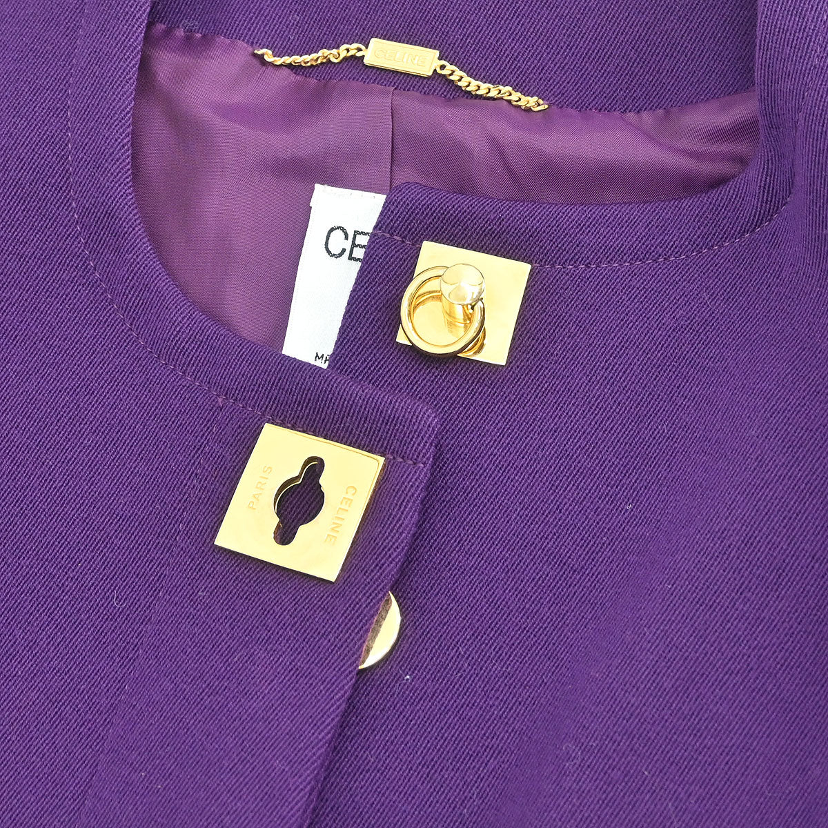 Celine #38 Setup Suit Jacket Skirt Purple - Image 3