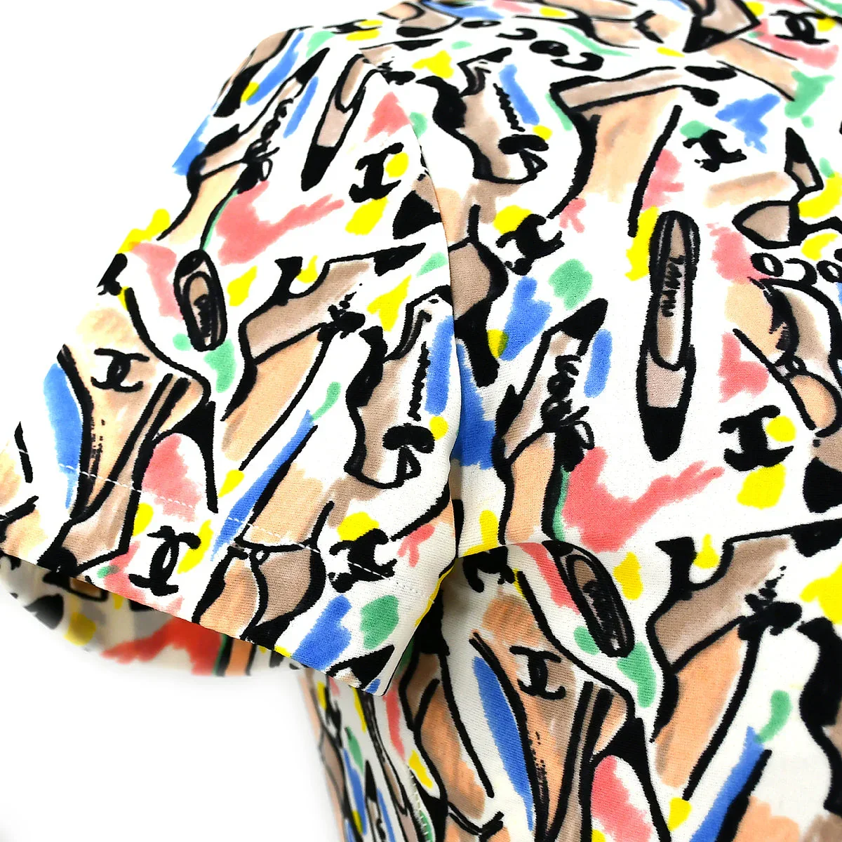 Chanel 1995 spring shoe-print cropped T-shirt #40 - Image 4