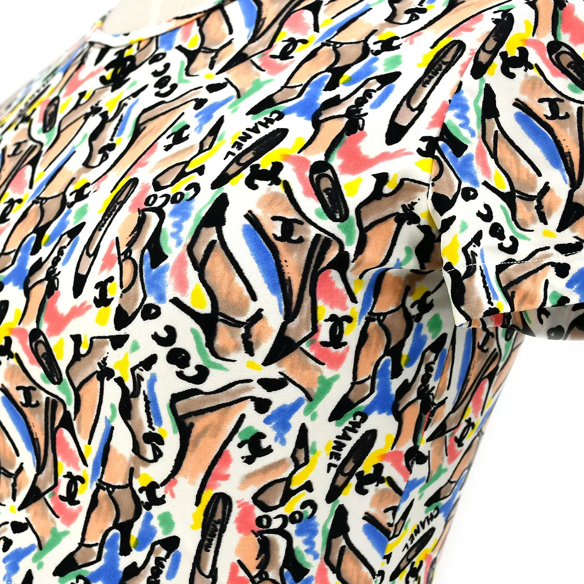 Chanel 1995 spring shoe-print cropped T-shirt #40 - Image 5