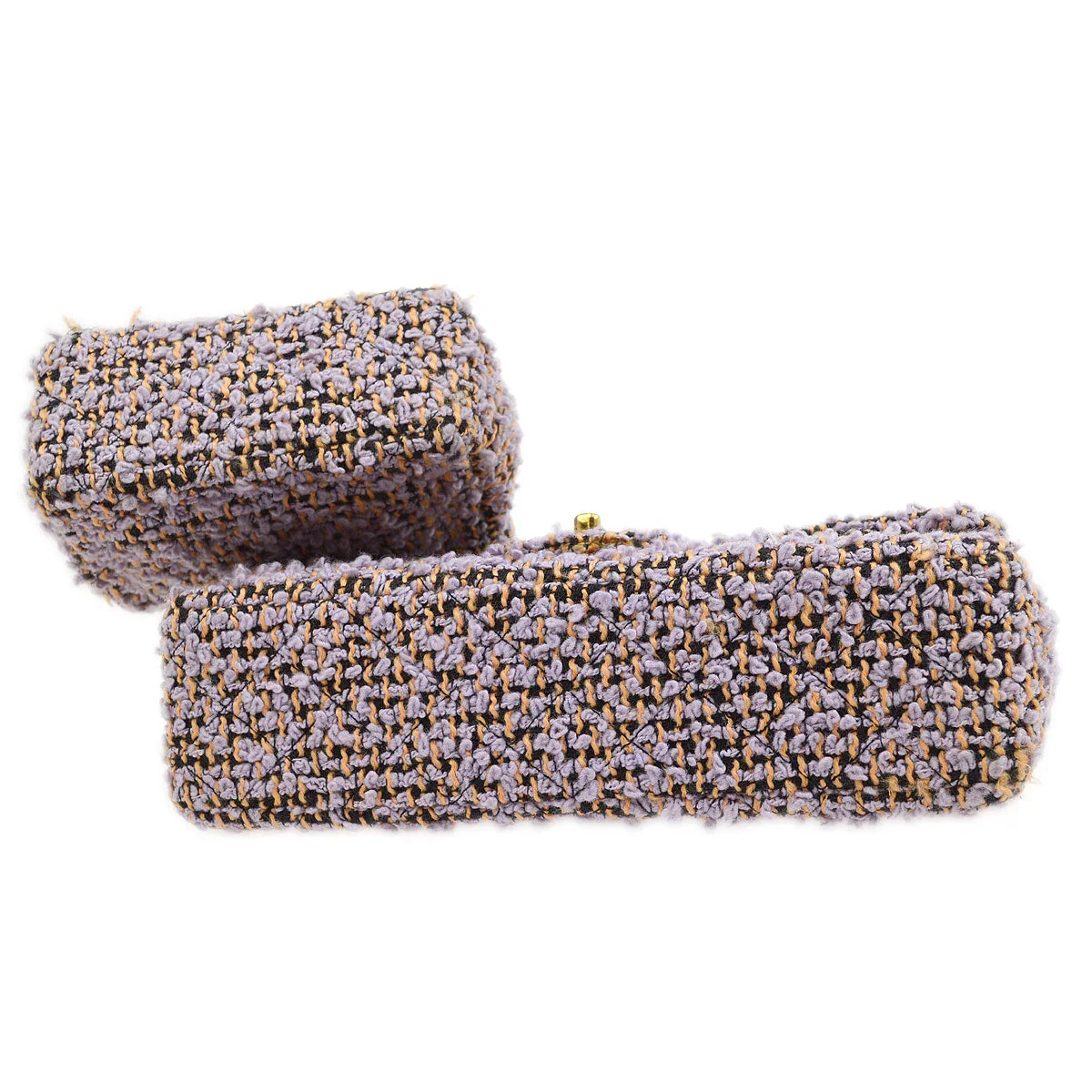 Chanel * 1994 Classic Flap Handbag Set Purple Tweed - Image 3