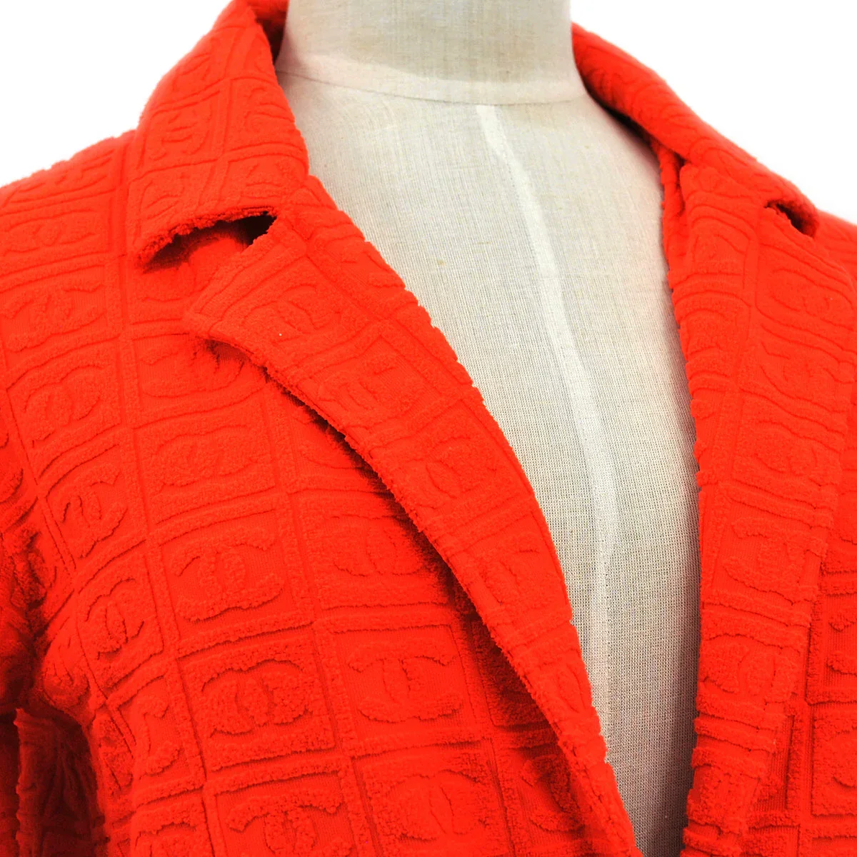 Chanel 2002 High-Summer logo-embossed towelling-finish blazer #38 - Image 3