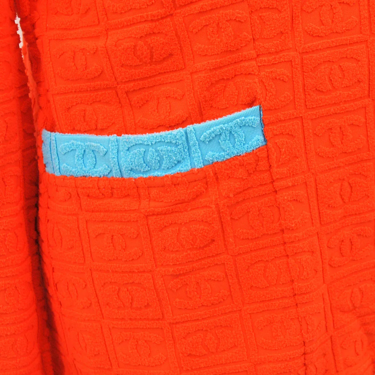 Chanel 2002 High-Summer logo-embossed towelling-finish blazer #38 - Image 5