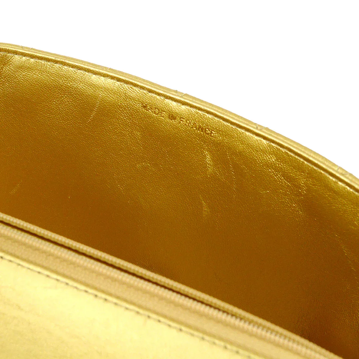 Chanel 1991-1994 Classic Flap Handbag Gold Lambskin - Image 7