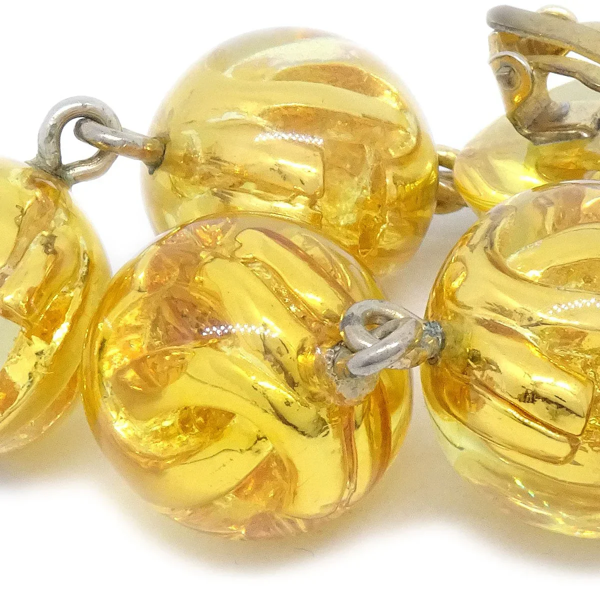 Chanel 1990 Clear Ball Earrings Clip-On - Image 3