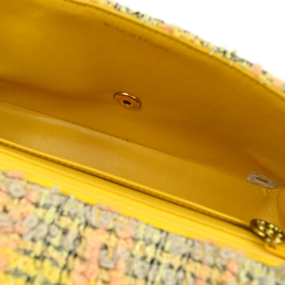 Chanel 1994 Yellow Tweed Handbag Set - Image 11