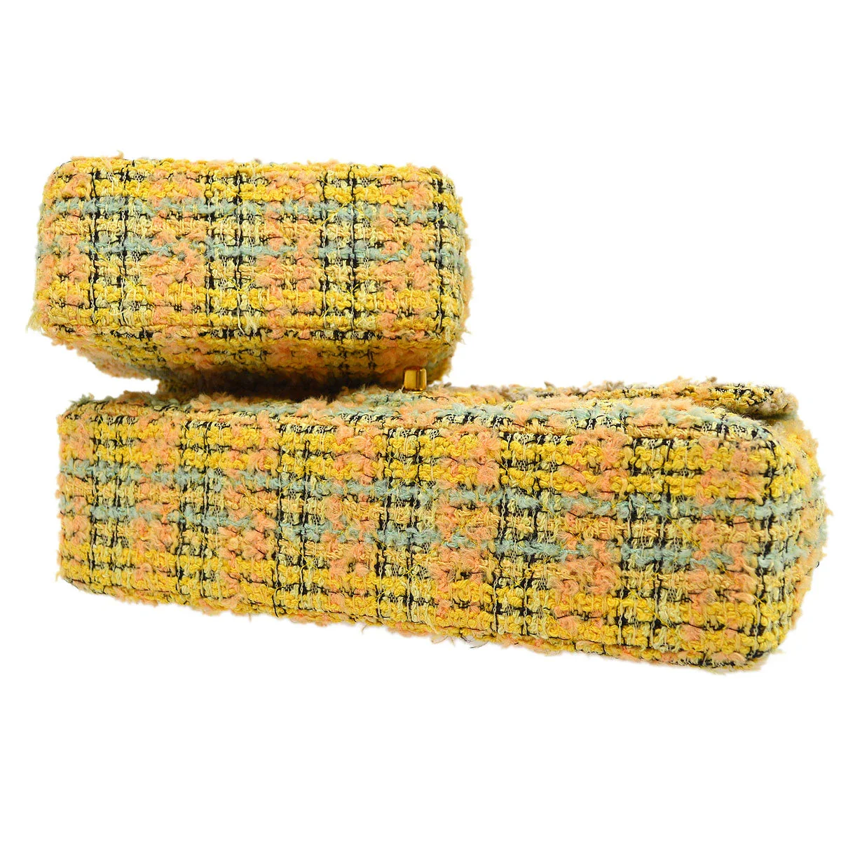 Chanel 1994 Yellow Tweed Handbag Set - Image 5