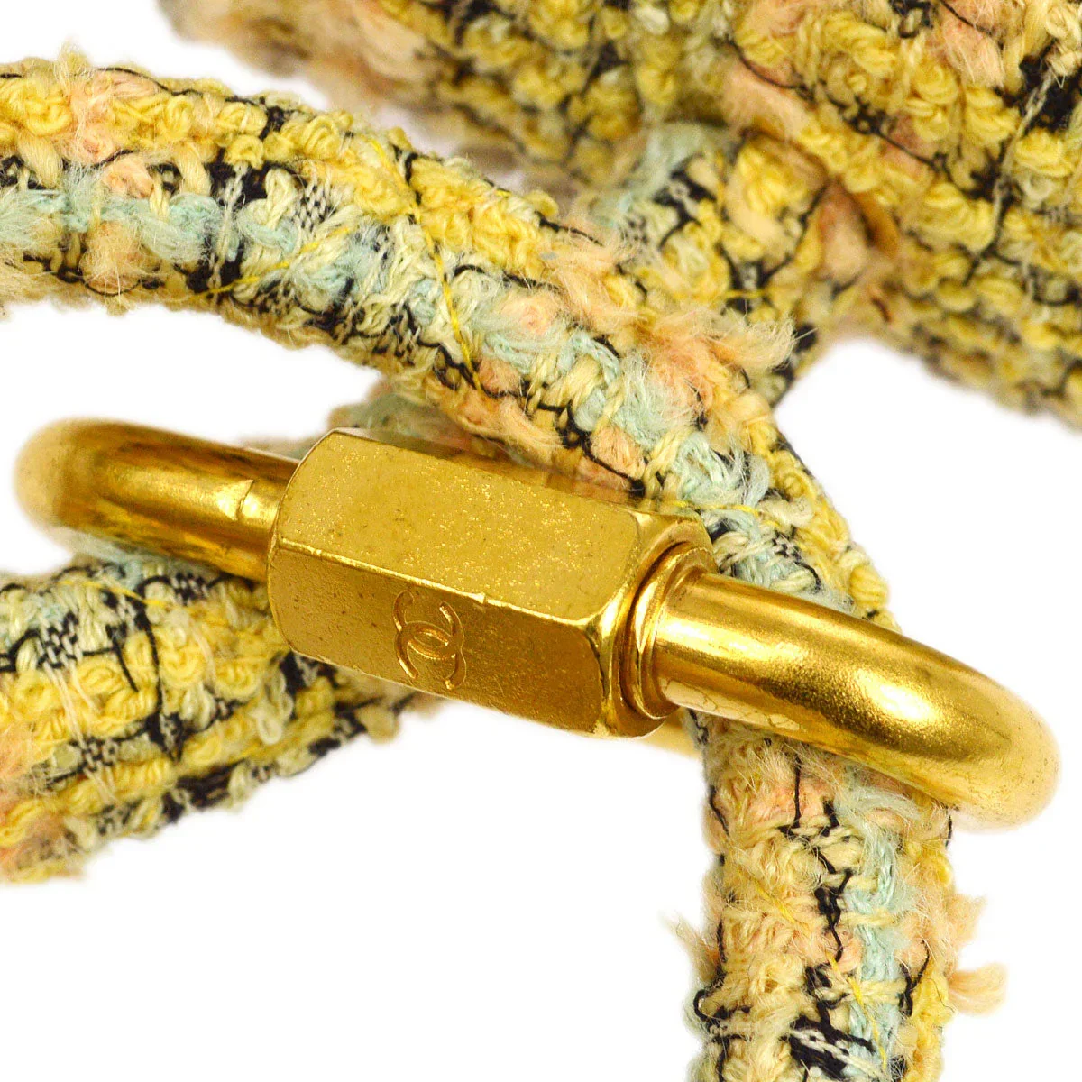 Chanel 1994 Yellow Tweed Handbag Set - Image 8