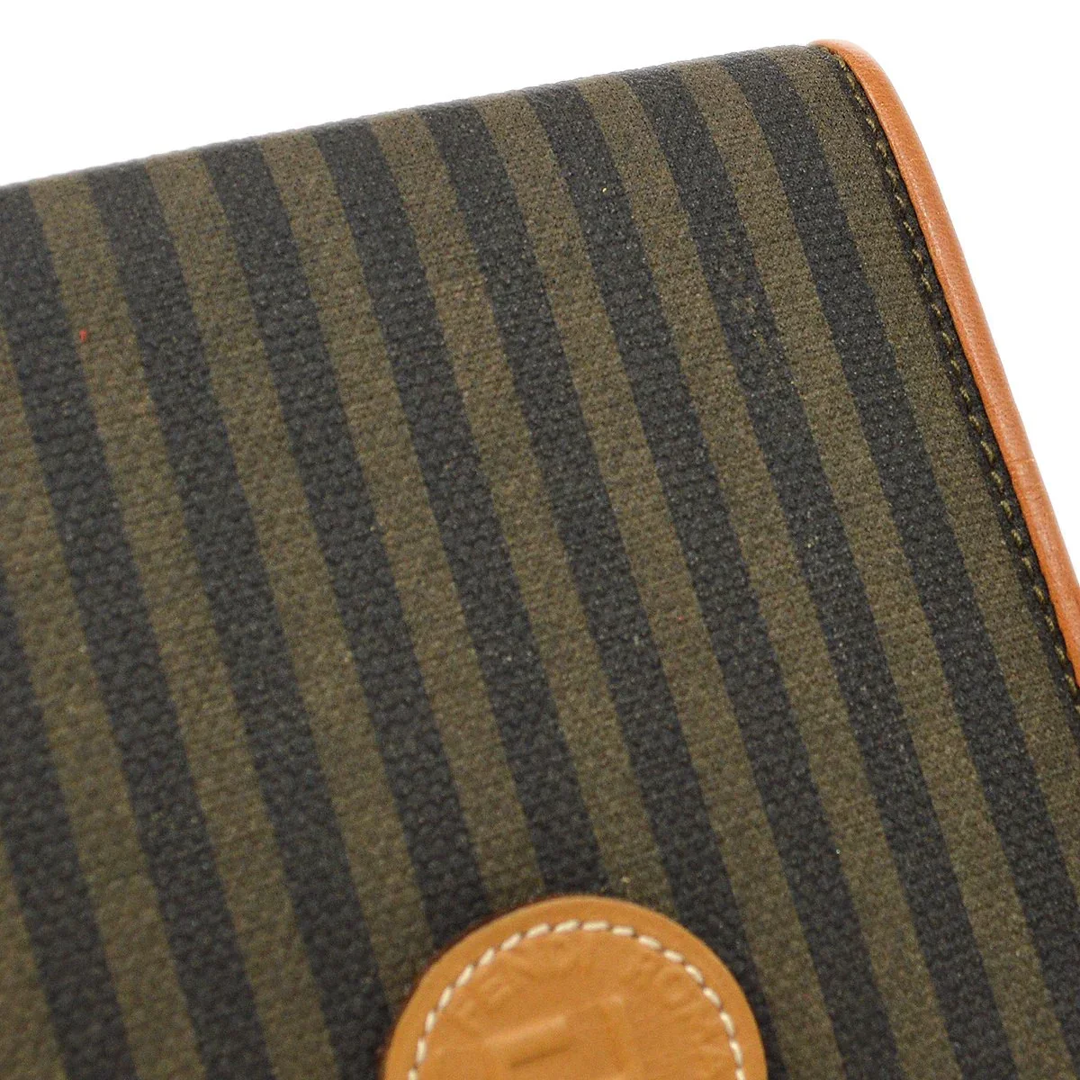 FENDI 70s Pequin Pattern Shoulder Pochette Bag Brown - Image 5